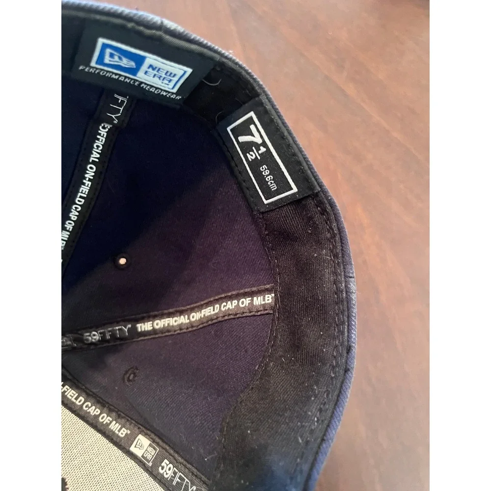 New Era NY Yankees Hat Mens 7 1/2 Navy Excellent 2009 Inaugural Season 59Fifty